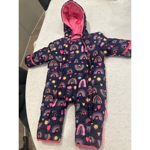 Wippette Baby Snowsuit Rainbow Clouds Sun Hearts winter warm Navy Pink 12M kids